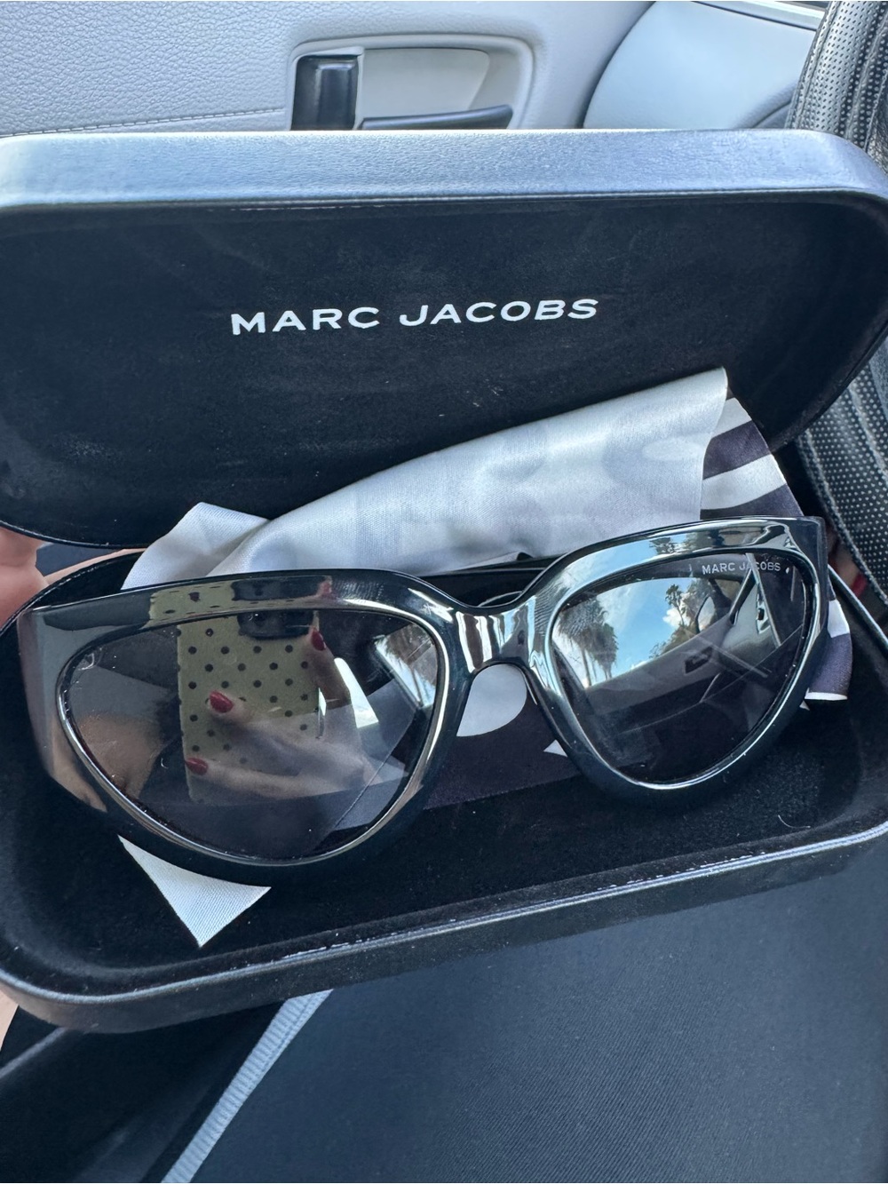 Marc Jacobs Glossy Black Oversized Cat-Eye Sunglasses